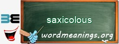 WordMeaning blackboard for saxicolous